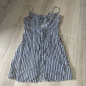 LA HEARTS NAVY AND WHITE STRIPED MINI DRESS​